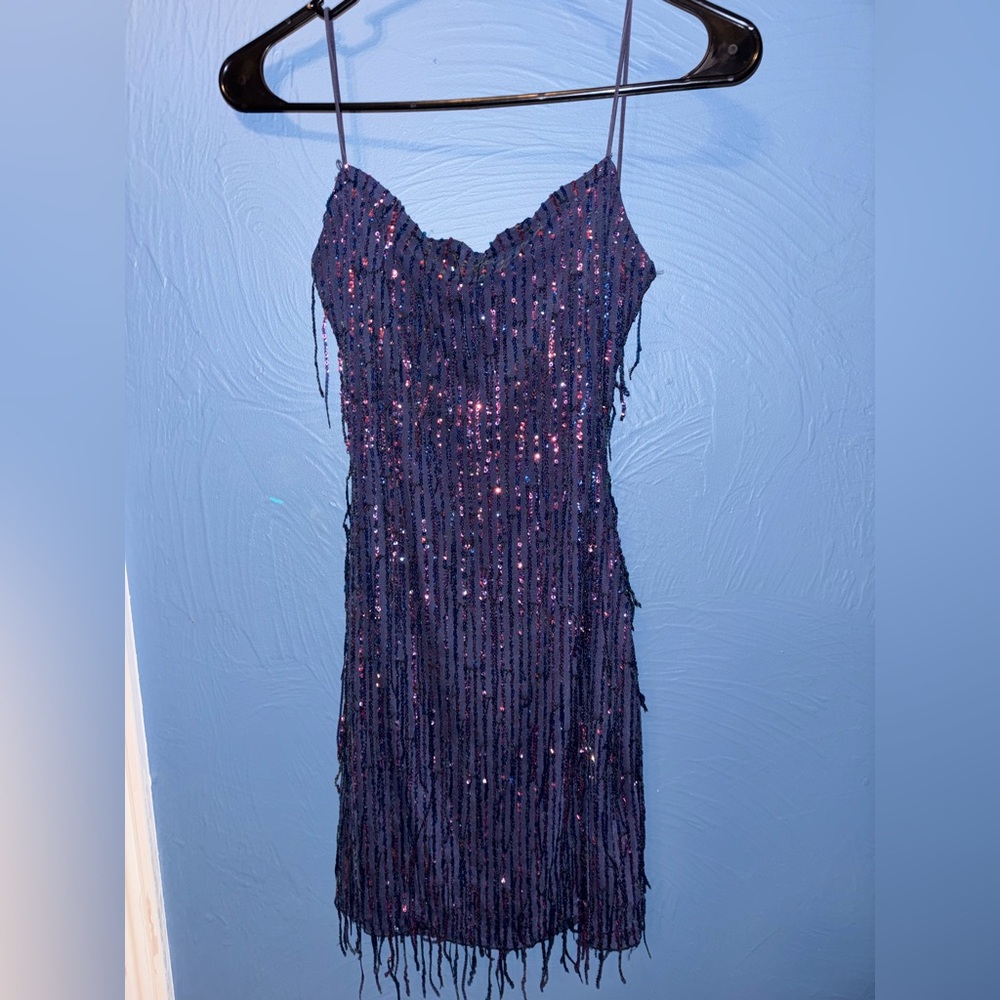 Short Windsor homecoming dress.